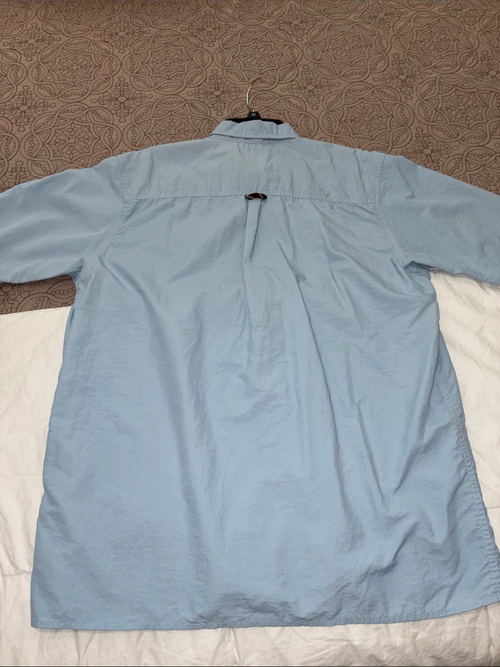 WRANGLER (*3*) Men’s EUC Light Blue & Striped Short Sleeve Button-Up Shirts Sz L - Picture 4 of 12